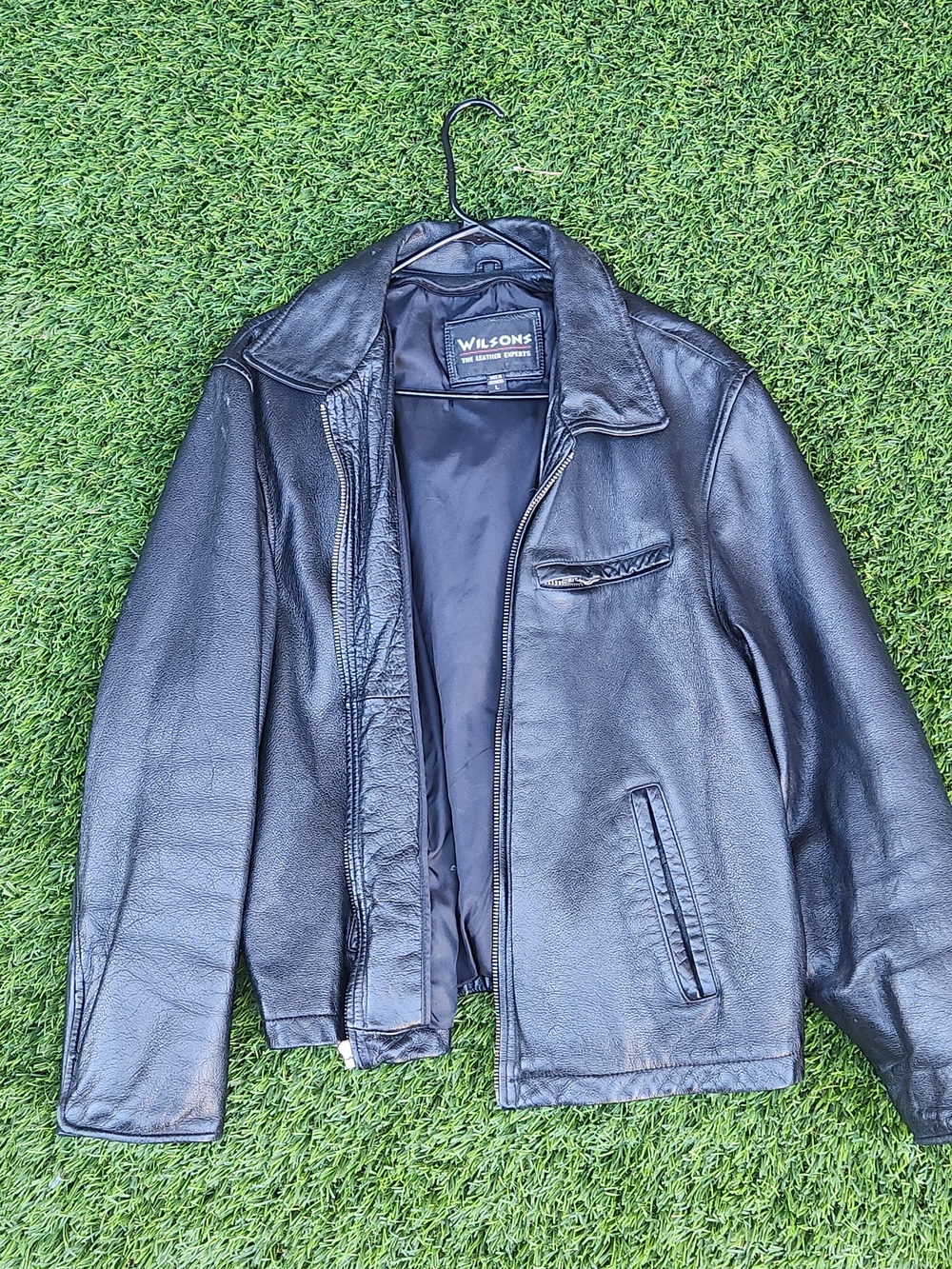 Wilson Black Leather Bomber Jacket